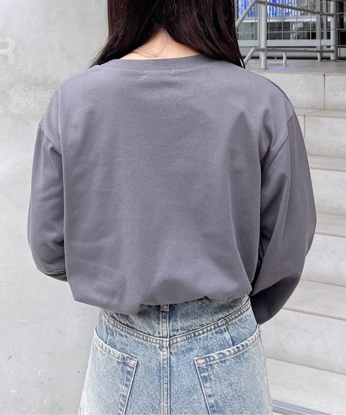 INGNI(イング)の「転写プリントロゴロングTシャツ(Tシャツ/カットソー・レディース・ベージュ系2/グレー系9/ホワイト×レッド/グレー系5・M)」の15枚目の写真
