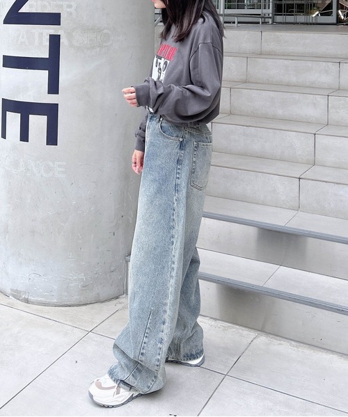 INGNI(イング)の「転写プリントロゴロングTシャツ(Tシャツ/カットソー・レディース・ベージュ系2/グレー系9/ホワイト×レッド/グレー系5・M)」の13枚目の写真