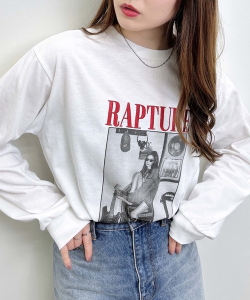 INGNI(イング)の「転写プリントロゴロングTシャツ(Tシャツ/カットソー・レディース・ベージュ系2/グレー系9/ホワイト×レッド/グレー系5・M)」の19枚目の写真