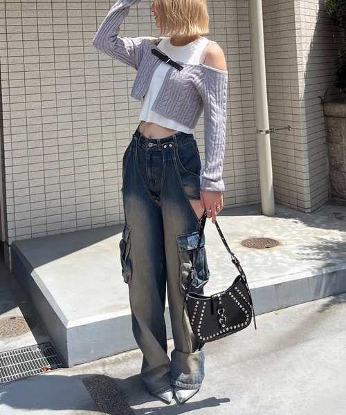 SPIRALGIRL（スパイラルガール）の「ベルト付きニットアンサンブルタンクセット（アンサンブル・レディース・ブラック/グレー/ピンク・FREE）」の9枚目の写真