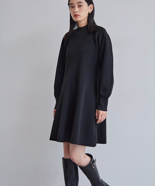 VIS（ビス）の「【美smart】フレアニットワンピース【着丈が選べる/洗える】（ワンピース・レディース・ブラック/ベージュ系その他・FREE/FT）」の8枚目の写真