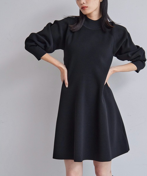 VIS（ビス）の「【美smart】フレアニットワンピース【着丈が選べる/洗える】（ワンピース・レディース・ブラック/ベージュ系その他・FREE/FT）」の10枚目の写真