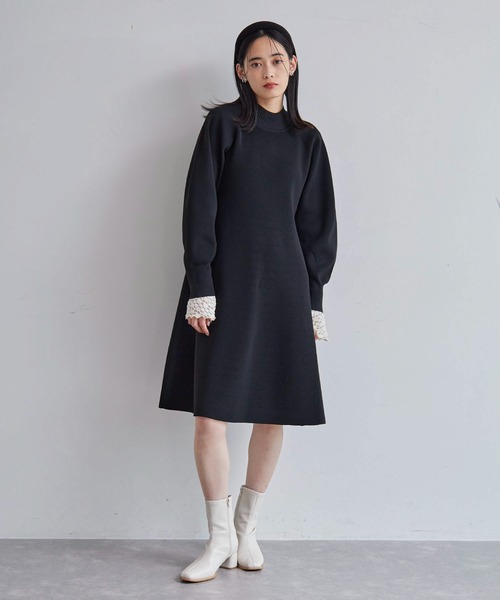 VIS（ビス）の「【美smart】フレアニットワンピース【着丈が選べる/洗える】（ワンピース・レディース・ブラック/ベージュ系その他・FREE/FT）」の12枚目の写真