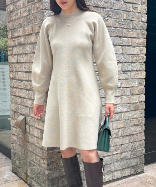 セール】【美smart】フレアニットワンピース【着丈が選べる