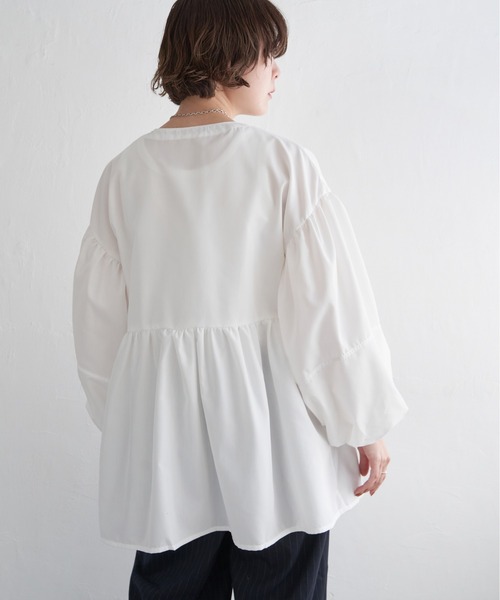 notch.(ノッチ)の「ダブルジップペプラムブラウス(シャツ/ブラウス・レディース・ブラック/オフホワイト・M)」の14枚目の写真