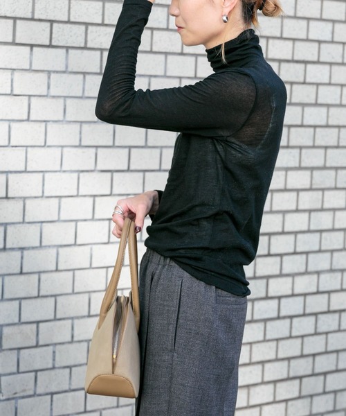 FORK&SPOON（フォークアンドスプーン）の「FORK&SPOON　タートルネックカットソー（Tシャツ/カットソー・レディース・オフホワイト/ブラック・1）」の6枚目の写真