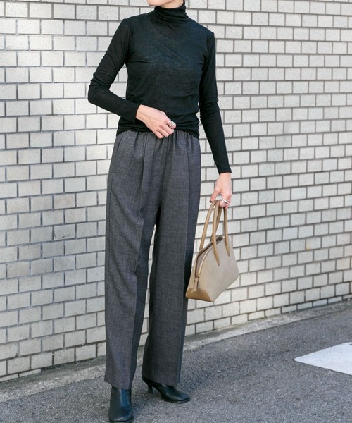 FORK&SPOON（フォークアンドスプーン）の「FORK&SPOON　タートルネックカットソー（Tシャツ/カットソー・レディース・オフホワイト/ブラック・1）」の9枚目の写真