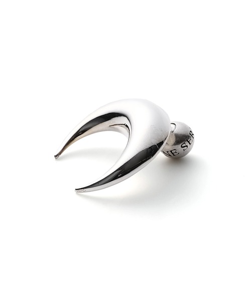 Marine Serre REGENERATED SINGLE TIN MOON STUD EARRING UJW013