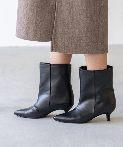 menue(メヌエ)の「ワイドシャフトシルエット ショートブーツ(ブーツ・レディース・ブラック/アイボリー/シルバー・SS/S/M/L/LL/3L)」の6枚目の写真