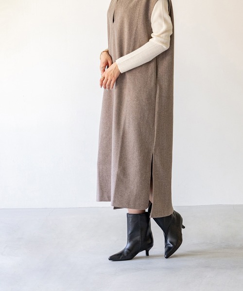menue(メヌエ)の「ワイドシャフトシルエット ショートブーツ(ブーツ・レディース・ブラック/アイボリー/シルバー・SS/S/M/L/LL/3L)」の8枚目の写真