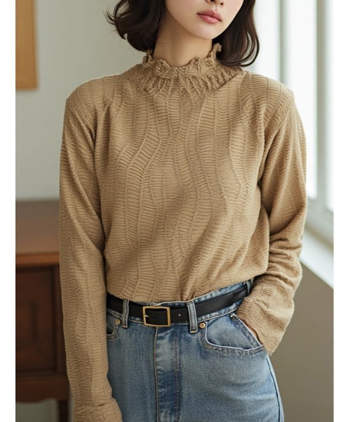 ジャカードハイネックトップス（Tシャツ/カットソー）｜fifth