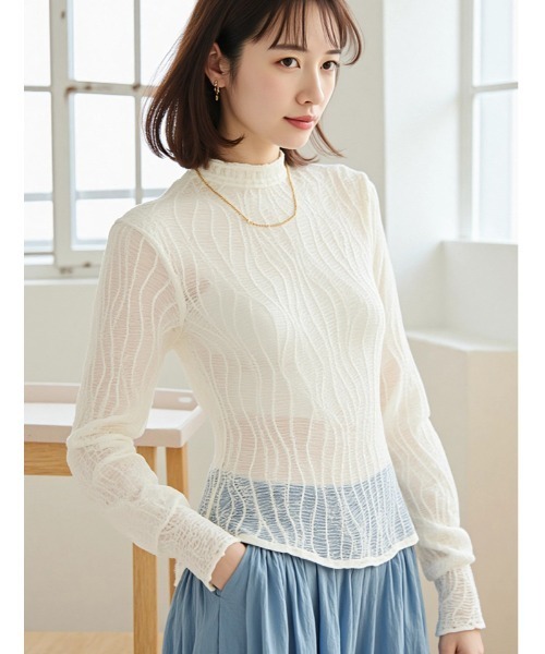 ジャカードハイネックトップス（Tシャツ/カットソー）｜fifth