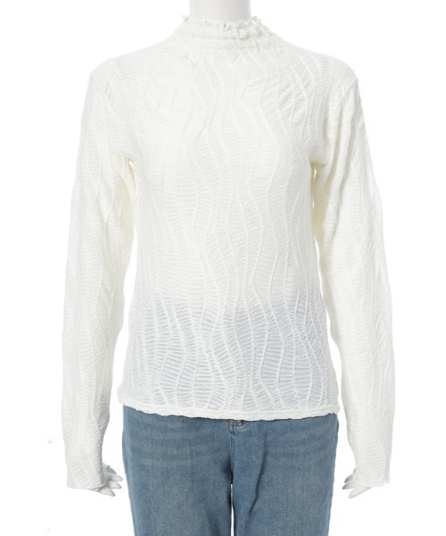 fifth（フィフス）の「ジャカードハイネックトップス（Tシャツ/カットソー・レディース・ブラック/ホワイト/ベージュ・M）」の19枚目の写真