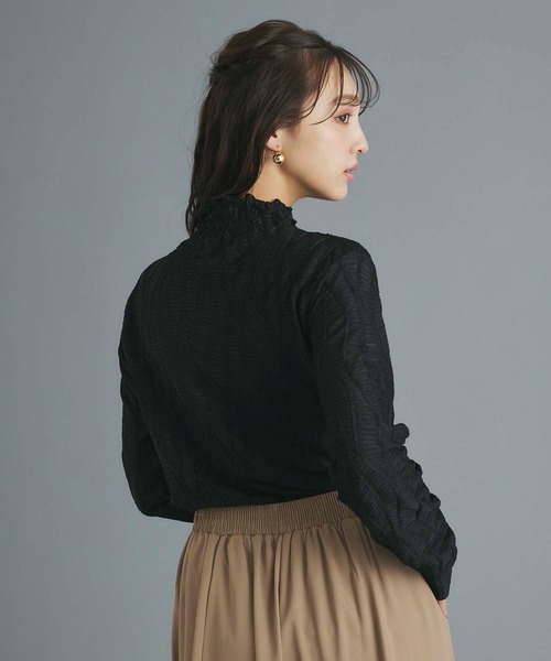 fifth（フィフス）の「ジャカードハイネックトップス（Tシャツ/カットソー・レディース・ブラック/ホワイト/ベージュ・M）」の6枚目の写真