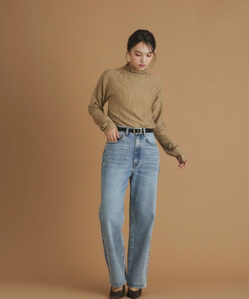 fifth（フィフス）の「ジャカードハイネックトップス（Tシャツ/カットソー・レディース・ブラック/ホワイト/ベージュ・M）」の16枚目の写真