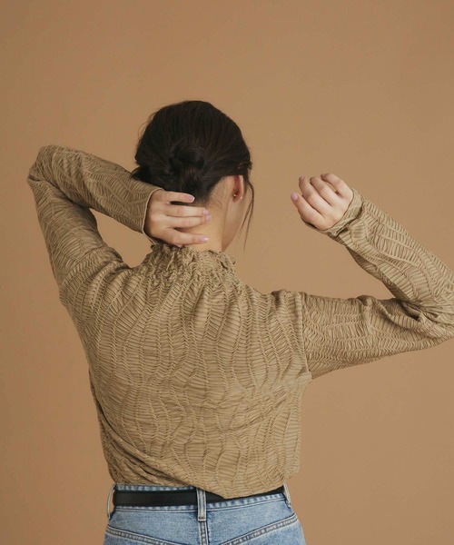 fifth（フィフス）の「ジャカードハイネックトップス（Tシャツ/カットソー・レディース・ブラック/ホワイト/ベージュ・M）」の14枚目の写真