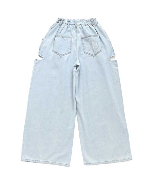 algy（アルジー）の「タックデニムワイドパンツ（デニムパンツ・キッズ・ブルー/サックスブルー/ブラック・MEDIUM/X-SMALL/XX-SMALL/SMALL）」の16枚目の写真