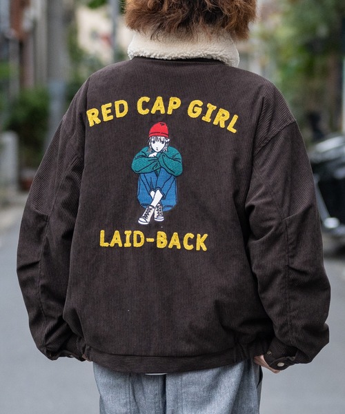 Red Cap Girl（レッドキャプガール）の「【a-r】〔Red Cap Girl/レッドキャップガール〕8Wコーデュロイ 襟ボア キルティングジャケット（ミリタリージャケット・メンズ・ブラック/ネイビー/ブラウン・MEDIUM/LARGE）」の3枚目の写真