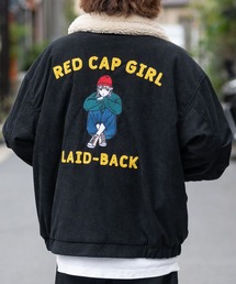 Red Cap Girl | 【a-r】〔Red Cap Girl/レッドキャップガール〕8Wコーデュロイ 襟ボア キルティングジャケット(ミリタリージャケット)