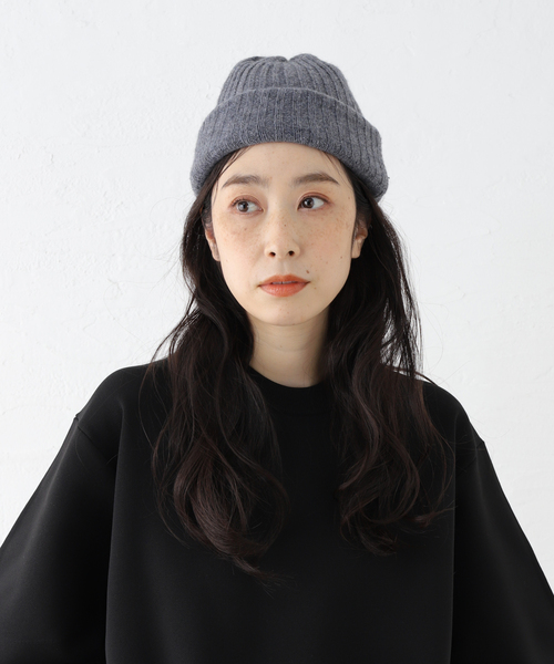 WILLIAM BRUNTON（ウィリアムブラントン）の「WILLIAM BRUNTON/ウィリアム ブラントン ニット帽（ニットキャップ/ビーニー・レディース・ベージュ/チャコールグレー・FREE）」の9枚目の写真