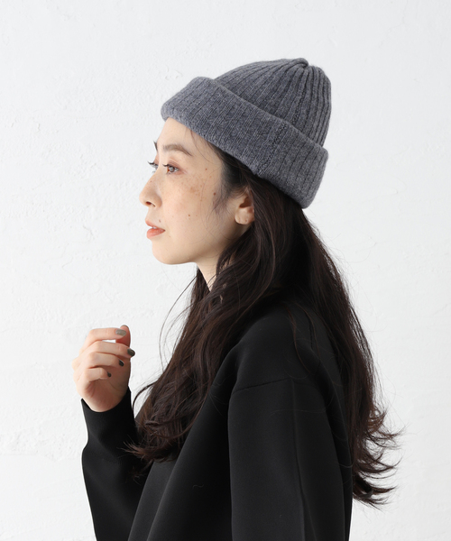 WILLIAM BRUNTON（ウィリアムブラントン）の「WILLIAM BRUNTON/ウィリアム ブラントン ニット帽（ニットキャップ/ビーニー・レディース・ベージュ/チャコールグレー・FREE）」の10枚目の写真