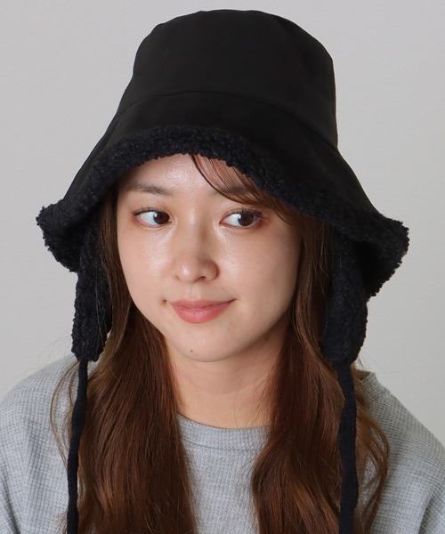セール】スエード調 裏ボア 耳付き バケット ハット（ハット）｜Lace