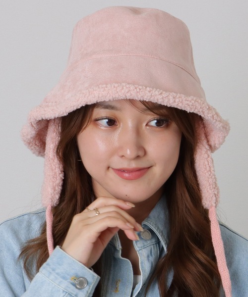 セール】スエード調 裏ボア 耳付き バケット ハット（ハット）｜Lace