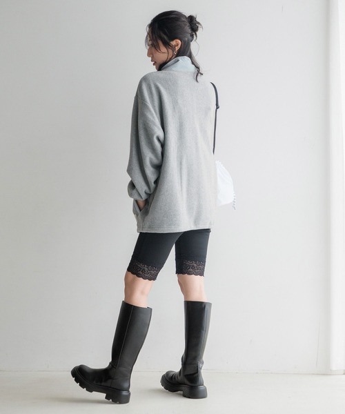 LOWRYS FARM(ローリーズファーム)の「DISCUSハーフジッププルオーバー(Tシャツ/カットソー・レディース・グレー/オフホワイト/ブラック・FREE)」の6枚目の写真