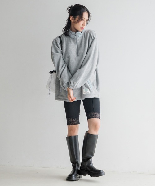 LOWRYS FARM(ローリーズファーム)の「DISCUSハーフジッププルオーバー(Tシャツ/カットソー・レディース・グレー/オフホワイト/ブラック・FREE)」の7枚目の写真