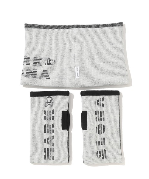 Two-Tone Stripe Neck & Hand Warmer Combo | MEN and WOMEN 【公式通販】