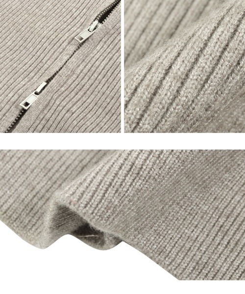 KOBE LETTUCE(コウベレタス)の「ダブルジップオフショルニットトップス(ニット/セーター・レディース・アイボリー/グレイッシュベージュ/ブラウン系/ブラック/レッド・M)」の16枚目の写真