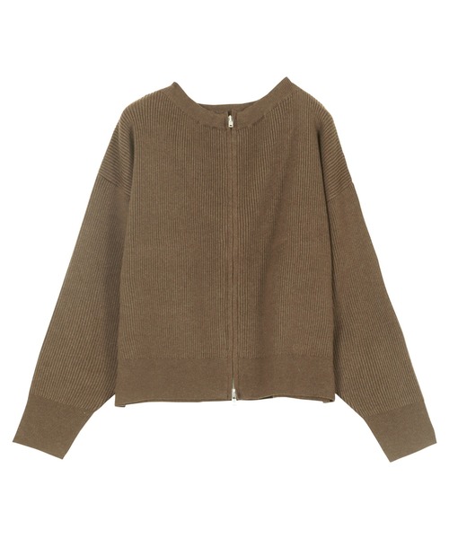 KOBE LETTUCE(コウベレタス)の「ダブルジップオフショルニットトップス(ニット/セーター・レディース・アイボリー/グレイッシュベージュ/ブラウン系/ブラック/レッド・M)」の19枚目の写真