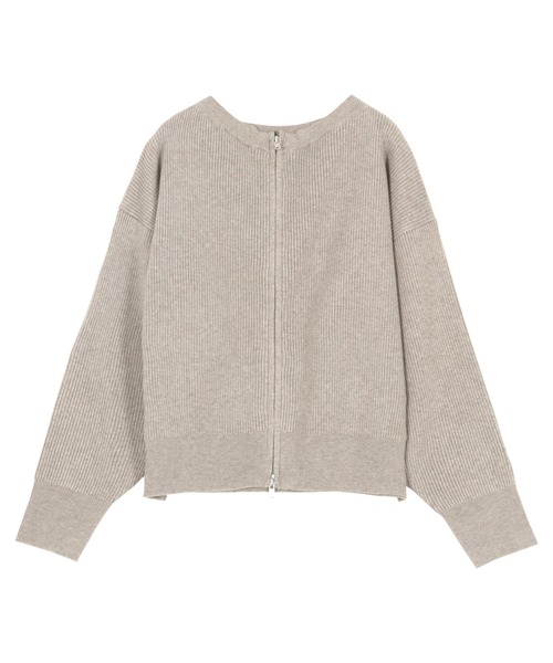 KOBE LETTUCE(コウベレタス)の「ダブルジップオフショルニットトップス(ニット/セーター・レディース・アイボリー/グレイッシュベージュ/ブラウン系/ブラック/レッド・M)」の20枚目の写真