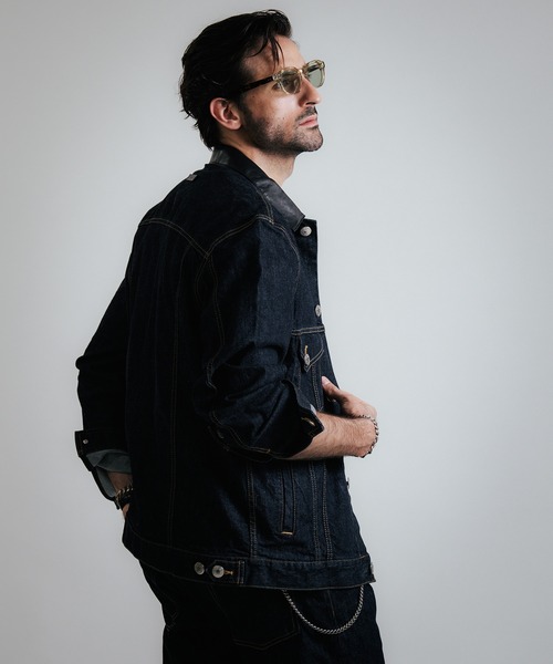 CRIMIE（クライミー）の「BORN FREE SELVEDGE STRETCH DENIM JACKET / BORN FREE レザー襟 セルビッチ ストレッチ デニムジャケット（デニムジャケット・メンズ・インディゴブルー・XXL/XL/L/M/S）」の14枚目の写真