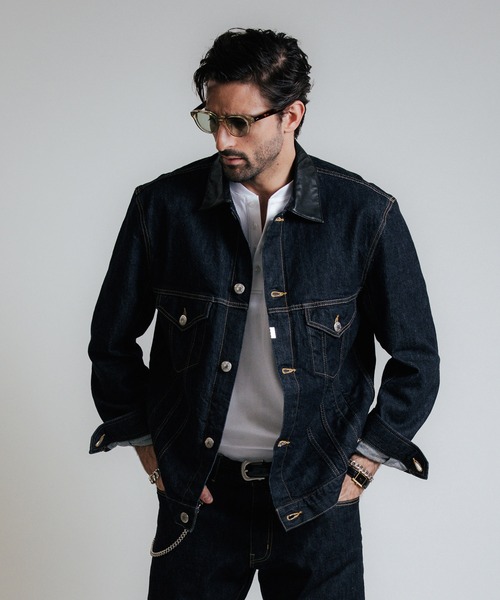 CRIMIE（クライミー）の「BORN FREE SELVEDGE STRETCH DENIM JACKET / BORN FREE レザー襟 セルビッチ ストレッチ デニムジャケット（デニムジャケット・メンズ・インディゴブルー・XXL/XL/L/M/S）」の15枚目の写真