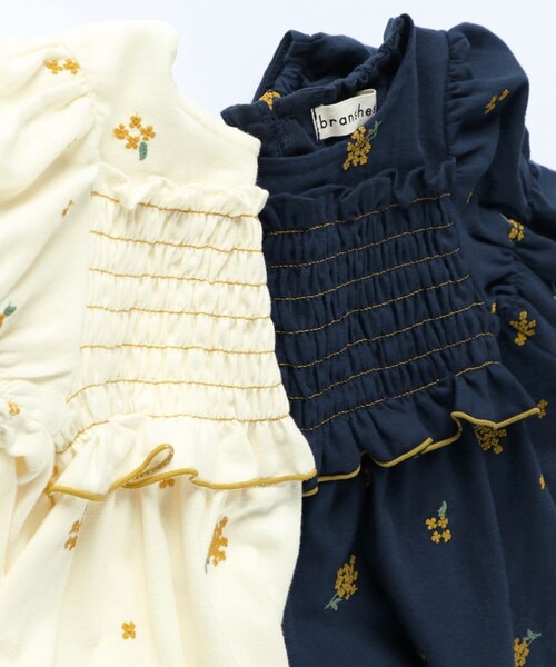 BRANSHES(ブランシェス)の「【おそろい】きんもくせい刺繍チュニック(シャツ/ブラウス・キッズ・アイボリー/ネイビー・90/100/110/80/120/150/130/140)」の7枚目の写真