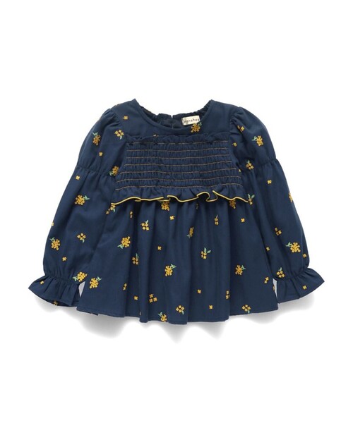 BRANSHES(ブランシェス)の「【おそろい】きんもくせい刺繍チュニック(シャツ/ブラウス・キッズ・アイボリー/ネイビー・90/100/110/80/120/150/130/140)」の15枚目の写真