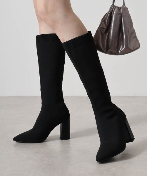 【セール】LIBERTYDOLL ロングニット ポインテッドブーツ（ブーツ）｜LibertyDoll（リバティードール）