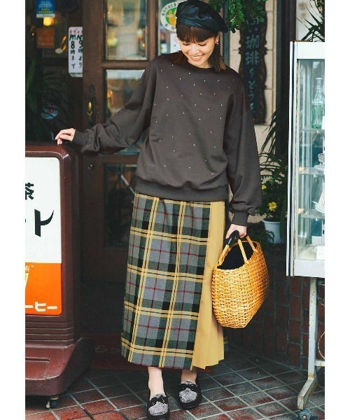 【LOUIS VUITTON】カシミヤチェックスカート LOUIS VUITTON】カシミヤチェックスカート カシミヤ 100% チェック