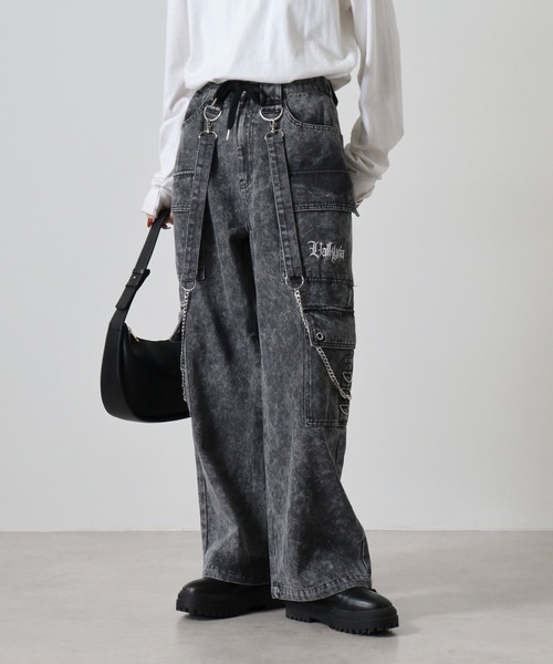 セール】Chain belt wide cargo pants /チェーンベルトワイドカーゴ