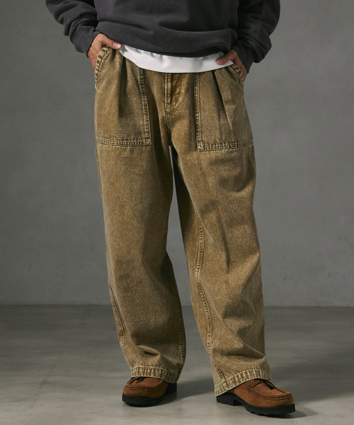 JOURNAL STANDARD relume（ジャーナルスタンダード　レリューム）の「フェードカラーデニム ベイカーパンツ（デニムパンツ・メンズ・ブラック/キャメル/ボルドー・LARGE/MEDIUM）」の3枚目の写真