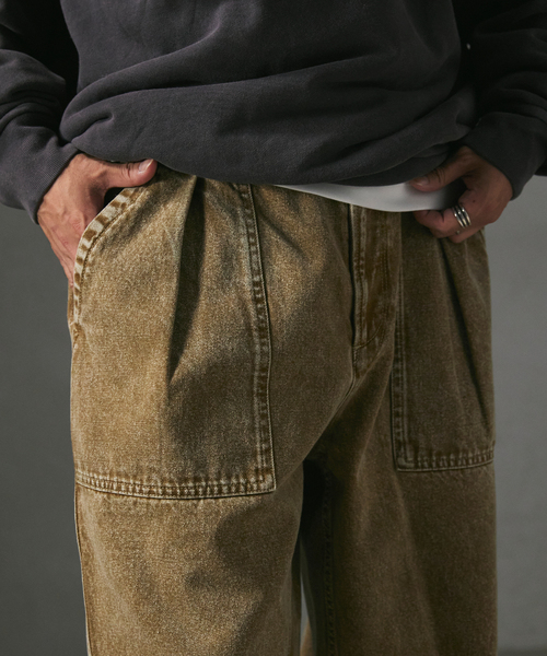 JOURNAL STANDARD relume（ジャーナルスタンダード　レリューム）の「フェードカラーデニム ベイカーパンツ（デニムパンツ・メンズ・ブラック/キャメル/ボルドー・LARGE/MEDIUM）」の13枚目の写真