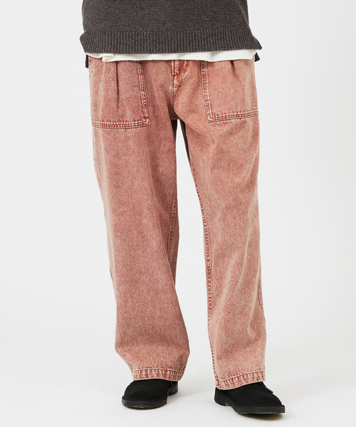 JOURNAL STANDARD relume（ジャーナルスタンダード　レリューム）の「フェードカラーデニム ベイカーパンツ（デニムパンツ・メンズ・ブラック/キャメル/ボルドー・LARGE/MEDIUM）」の5枚目の写真