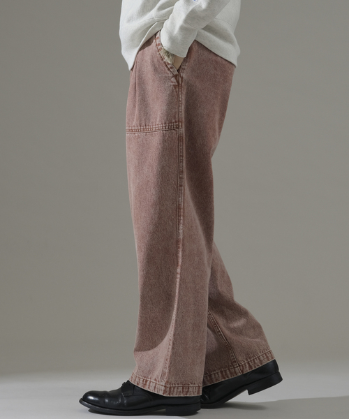 JOURNAL STANDARD relume（ジャーナルスタンダード　レリューム）の「フェードカラーデニム ベイカーパンツ（デニムパンツ・メンズ・ブラック/キャメル/ボルドー・LARGE/MEDIUM）」の4枚目の写真