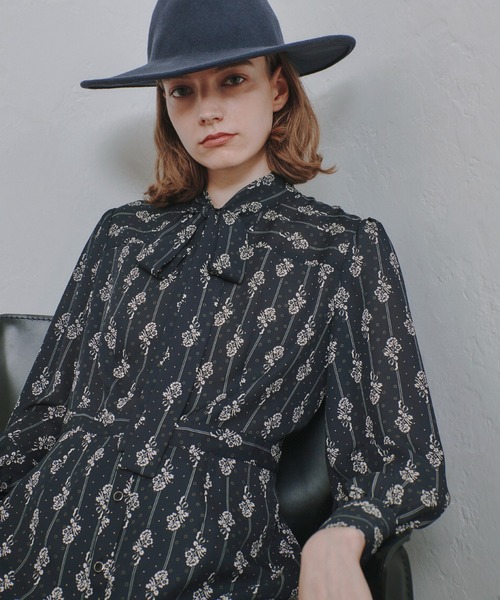 【Colville】ワンピース セルフォード CELFORD ボウタイプリーツワンピースfor Christel