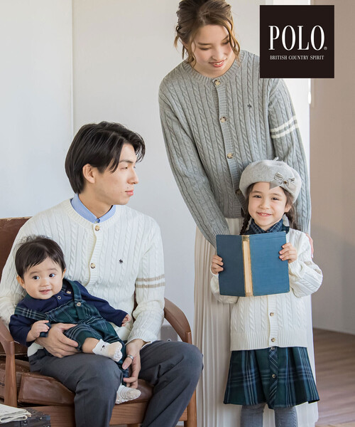 SLAP SLIP(スラップスリップ)の「【POLO BCS(ポロ・ビーシーエス)×SLAP SLIPコラボ】【お揃い】袖ラインニットカーディガン(カーディガン/ボレロ・レディース・グレー/オフホワイト・FREE)」の3枚目の写真