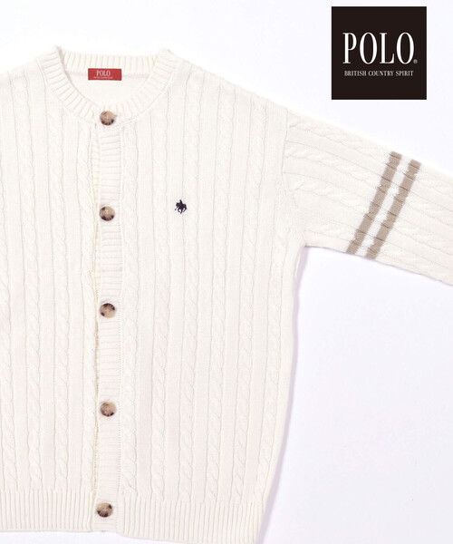 SLAP SLIP(スラップスリップ)の「【POLO BCS(ポロ・ビーシーエス)×SLAP SLIPコラボ】【お揃い】袖ラインニットカーディガン(カーディガン/ボレロ・レディース・グレー/オフホワイト・FREE)」の8枚目の写真