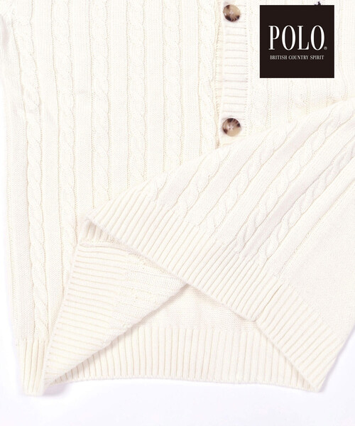 SLAP SLIP(スラップスリップ)の「【POLO BCS(ポロ・ビーシーエス)×SLAP SLIPコラボ】【お揃い】袖ラインニットカーディガン(カーディガン/ボレロ・レディース・グレー/オフホワイト・FREE)」の10枚目の写真