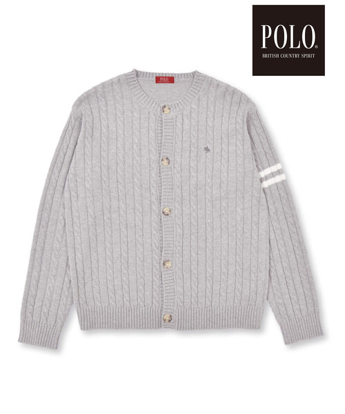 SLAP SLIP(スラップスリップ)の「【POLO BCS(ポロ・ビーシーエス)×SLAP SLIPコラボ】【お揃い】袖ラインニットカーディガン(カーディガン/ボレロ・レディース・グレー/オフホワイト・FREE)」の11枚目の写真