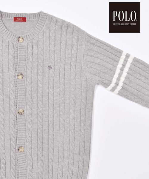 SLAP SLIP(スラップスリップ)の「【POLO BCS(ポロ・ビーシーエス)×SLAP SLIPコラボ】【お揃い】袖ラインニットカーディガン(カーディガン/ボレロ・レディース・グレー/オフホワイト・FREE)」の13枚目の写真